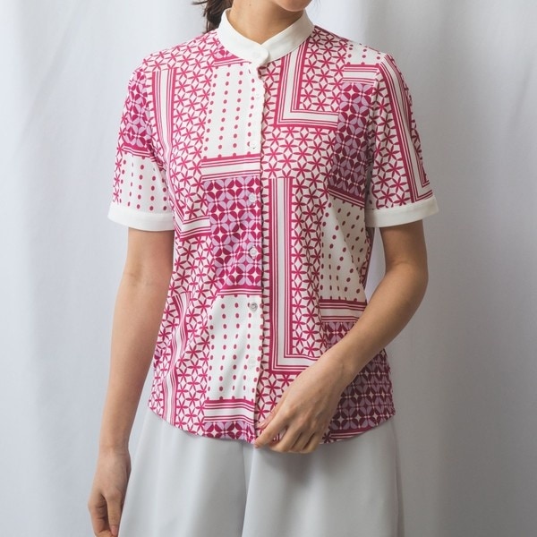 ナラカミーチェ（NARACAMICIE）/【NARACAMICIE】パッチワーク柄バンドカラーカットソー