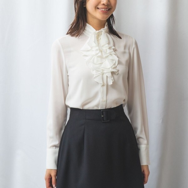 ナラカミーチェ（NARACAMICIE）/【NARACAMICIE】ジョーゼットフリル長袖ブラウスの通販は
