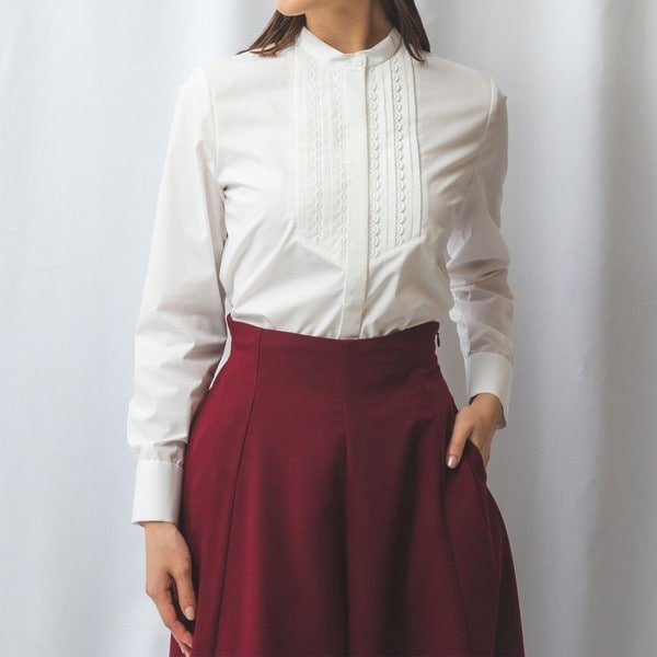 ナラカミーチェ（NARACAMICIE）/【NARACAMICIE】ブロードフロントタック長袖シャツ