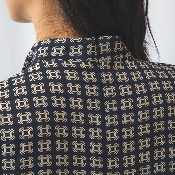 【極美品24640円】ナラカミーチェ♦️幾何プリントリボンタイフィットワンピース ナラカミーチェ（NARACAMICIE）/【NARACAMICIE】幾何柄プリント