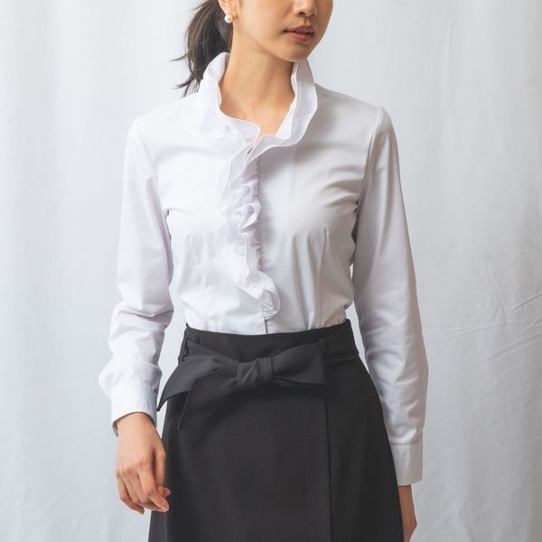 ナラカミーチェ（NARACAMICIE）/【NARACAMICIE】ブロード長袖スタンドフリルシャツの通販は