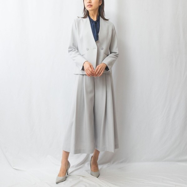 ナラカミーチェ（NARACAMICIE）/【NARACAMICIE】【セットアップスーツ対応】ダブルブレストノーカラージャケット