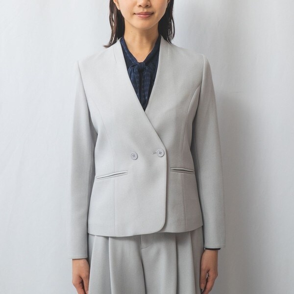 ナラカミーチェ（NARACAMICIE）/【NARACAMICIE】【セットアップスーツ対応】ダブルブレストノーカラージャケット