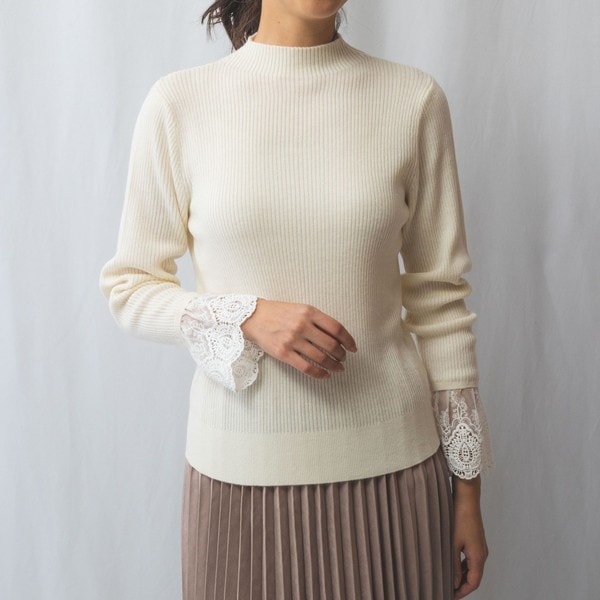 ナラカミーチェ（NARACAMICIE）/【NARACAMICIE】カフスレースニットプルオーバー