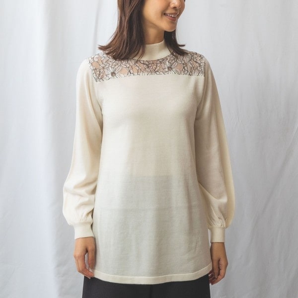 ナラカミーチェ（NARACAMICIE）/【NARACAMICIE】レース切替ニットチュニックの通販は