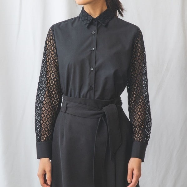 ナラカミーチェ（NARACAMICIE）/【NARACAMICIE】モールレース長袖シャツ