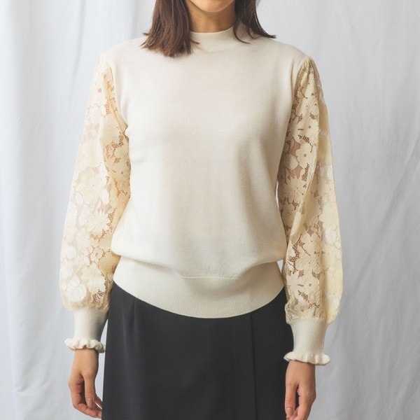 ナラカミーチェ（NARACAMICIE）/【NARACAMICIE】レース袖ニットプルオーバーの通販は 13,750円