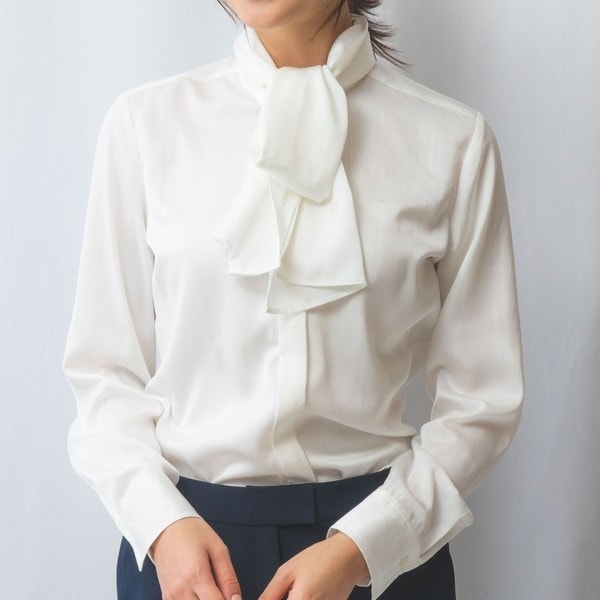 ナラカミーチェ（NARACAMICIE）/【NARACAMICIE】シャドウストライプボウタイ長袖シャツの通販は 19,800円