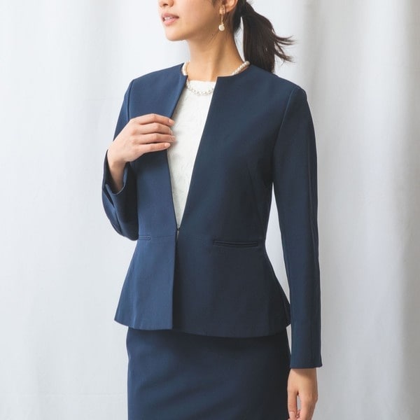 ナラカミーチェ（NARACAMICIE）/【NARACAMICIE】【セットアップスーツ対応】強撚合繊ストレッチノーカラージャケット