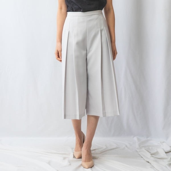 ナラカミーチェ（NARACAMICIE）/【NARACAMICIE】パウダープレーンストレッチタックワイドパンツ