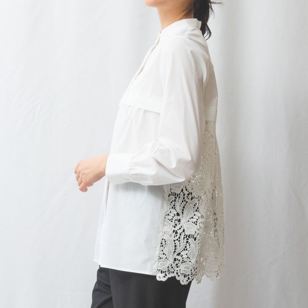 ナラカミーチェ（NARACAMICIE）/【NARACAMICIE】バックレースブロード長袖シャツ