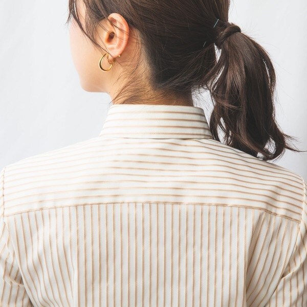ナラカミーチェ（NARACAMICIE）/【NARACAMICIE】ストレッチストライプフロントバイヤス長袖シャツ_18