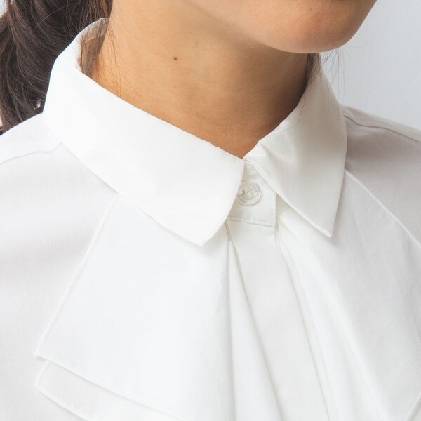 ナラカミーチェ（NARACAMICIE）/【NARACAMICIE】衿フリルブロード長袖シャツ ナラカミーチェ（NARACAMICIE）/【NARACAMICIE】衿フリルブロード長袖