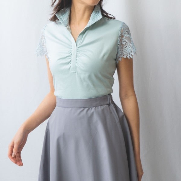 ナラカミーチェ（NARACAMICIE）/【NARACAMICIE】60スムースレーススタンドカットソー