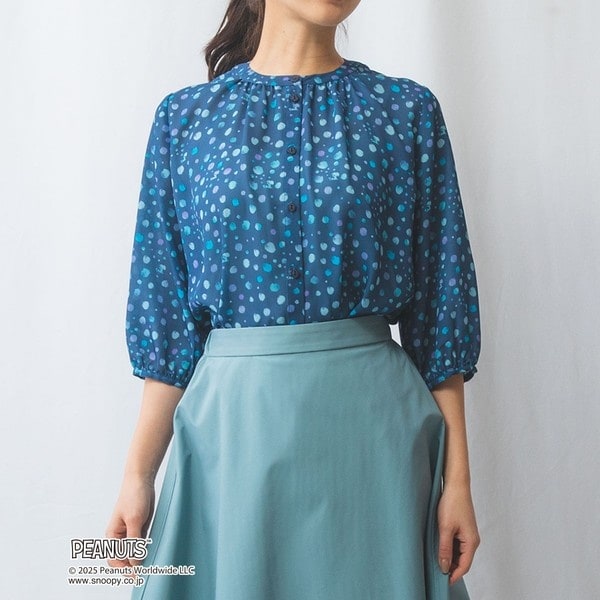 ナラカミーチェ（NARACAMICIE）/【PEANUTS】シャボン玉柄ジョーゼット七分袖ブラウス