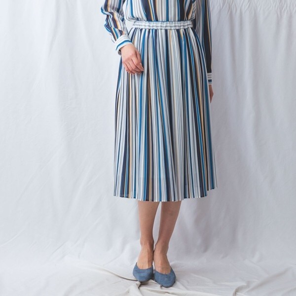 ナラカミーチェ（NARACAMICIE）/【NARACAMICIE】【セットアップ対応】マルチストライププリーツスカート