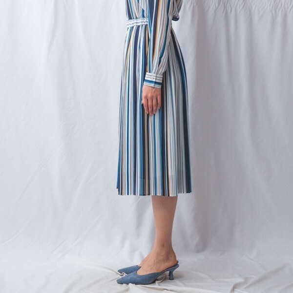 ナラカミーチェ（NARACAMICIE）/【NARACAMICIE】【セットアップ対応】マルチストライププリーツスカート