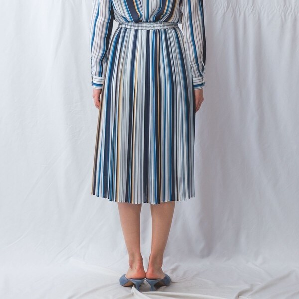 ナラカミーチェ（NARACAMICIE）/【NARACAMICIE】【セットアップ対応】マルチストライププリーツスカート