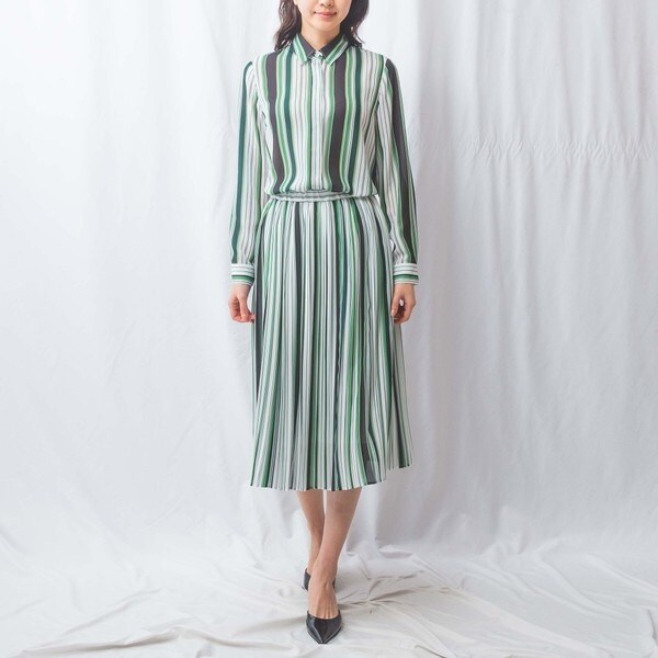 ナラカミーチェ（NARACAMICIE）/【NARACAMICIE】【セットアップ対応】マルチストライププリーツスカート