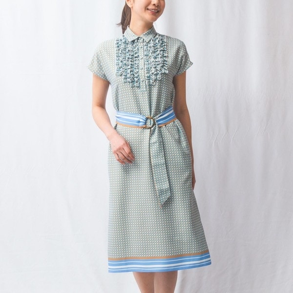 ナラカミーチェ（NARACAMICIE）/【NARACAMICIE】幾何プリントフリルワンピース