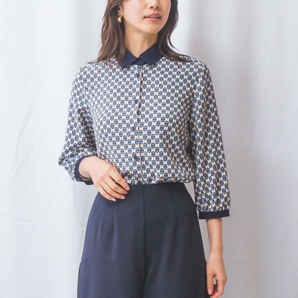ナラカミーチェ（NARACAMICIE）/【NARACAMICIE】幾何柄七分袖シャツ