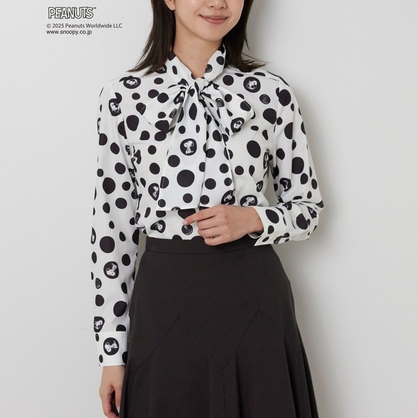 ナラカミーチェ（NARACAMICIE）/【PEANUTS】ドット柄ボウタイ長袖ブラウス