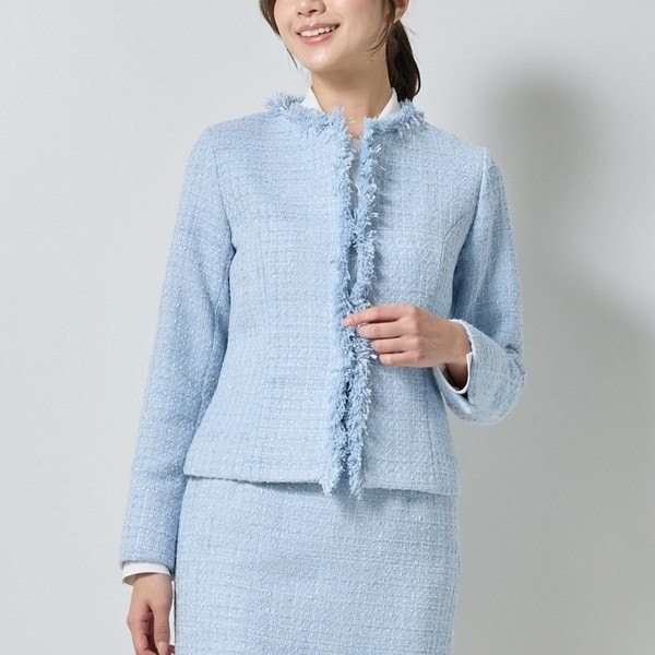 ナラカミーチェ（NARACAMICIE）/【NARACAMICIE】【セットアップ対応】ファンシーツィードノーカラージャケット