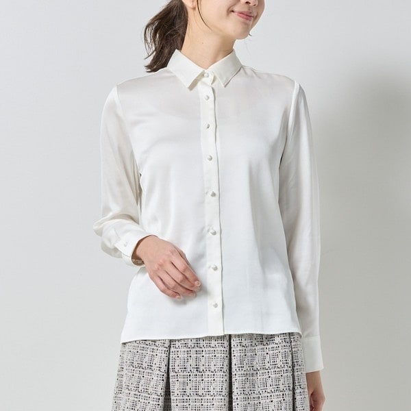 ナラカミーチェ（NARACAMICIE）/【NARACAMICIE】サテン長袖シャツ