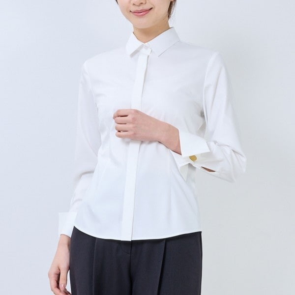 ナラカミーチェ（NARACAMICIE）/【NARACAMICIE】無地ブロード長袖シャツ 17,424円