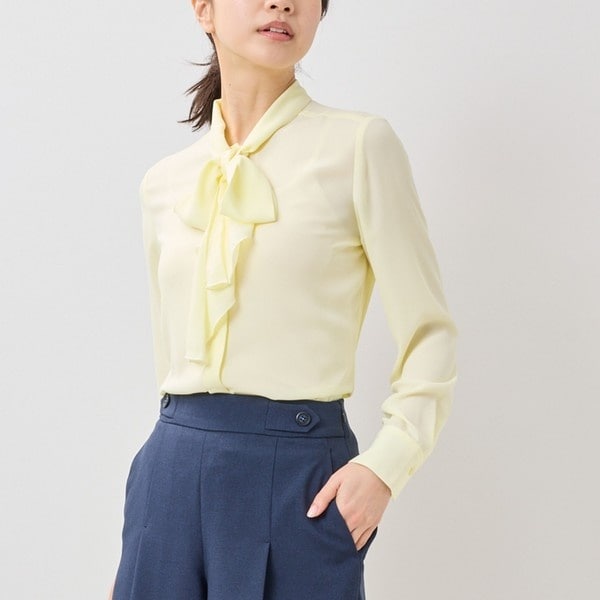 ナラカミーチェ（NARACAMICIE）/【NARACAMICIE】ジョーゼットラッフルボウタイ長袖ブラウス