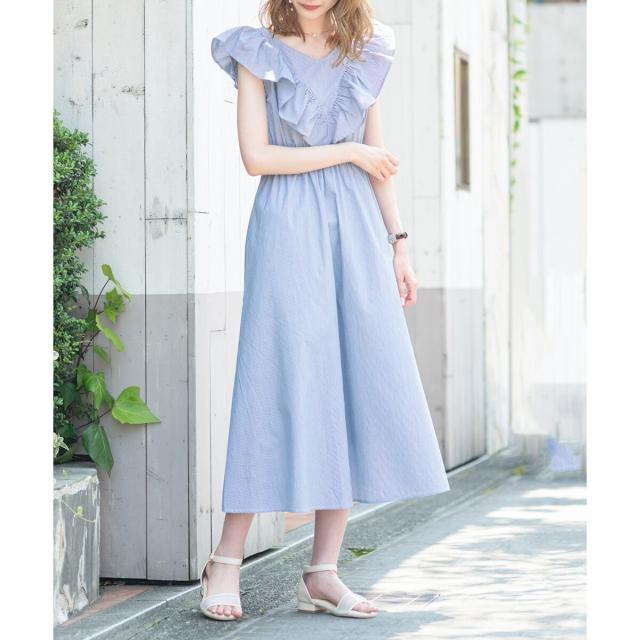 New マジェスティックレゴン フリルフレアーロングワンピースの通販はau Pay マーケット Brand Square By Oioi ブランドスクエアbyマルイ