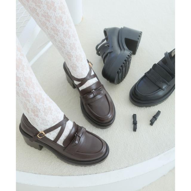 マジェスティックレゴン（MAJESTIC LEGON）/☆取り外しリボンクロスローファー