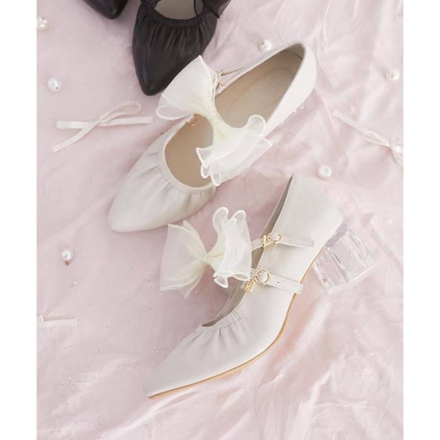 マジェスティックレゴン（MAJESTIC LEGON）/2WAYリボンキラキラヒールパンプス