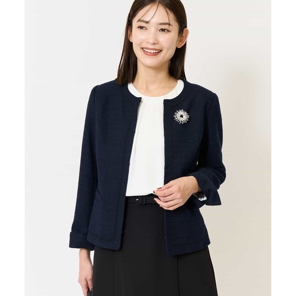 アー・ヴェ・ヴェ（a．v．v）/ツイードノーカラージャケット