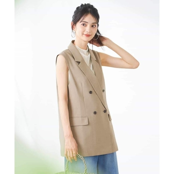 アー・ヴェ・ヴェ（a．v．v）/【洗える/イージーケア/UVカット/接触冷感/吸水速乾】サマーストレッチダブルジレ