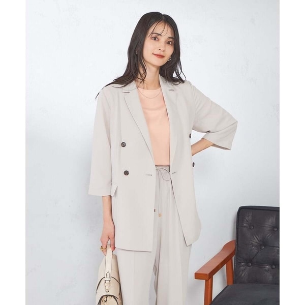 アー・ヴェ・ヴェ（a．v．v）/【接触冷感/洗える/イージーケア】ハーフスリーブジャケット