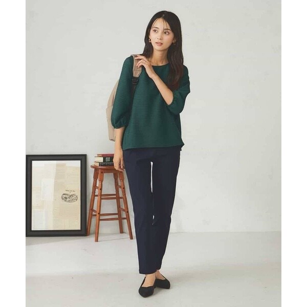 アー・ヴェ・ヴェ（a．v．v）/ピンタックボーダークロップドトップスの