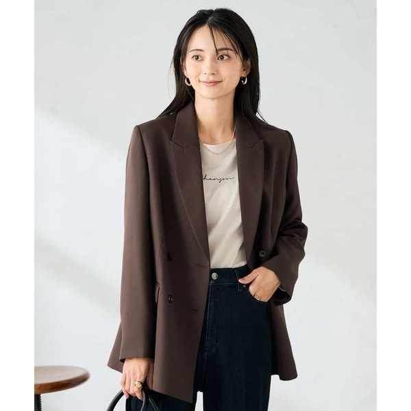 アー・ヴェ・ヴェ（a．v．v）/【洗える/イージーケア/ストレッチ】パウダーツイルダブルブレストジャケット