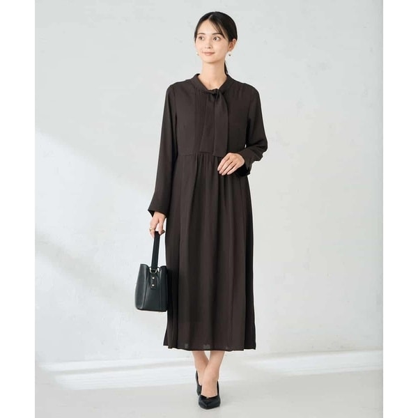 アー・ヴェ・ヴェ（a．v．v）/【洗える/WEB限定】ボウタイタックワンピース