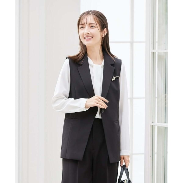 アー・ヴェ・ヴェ（a．v．v）/【洗える/ストレッチ/セットアップ対応】ダブルクロステーラードジレ