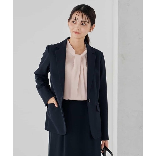 【NEW】アー・ヴェ・ヴェ（a．v．v）/【洗える/ストレッチ/セットアップ対応】ダブルクロステーラードジャケット