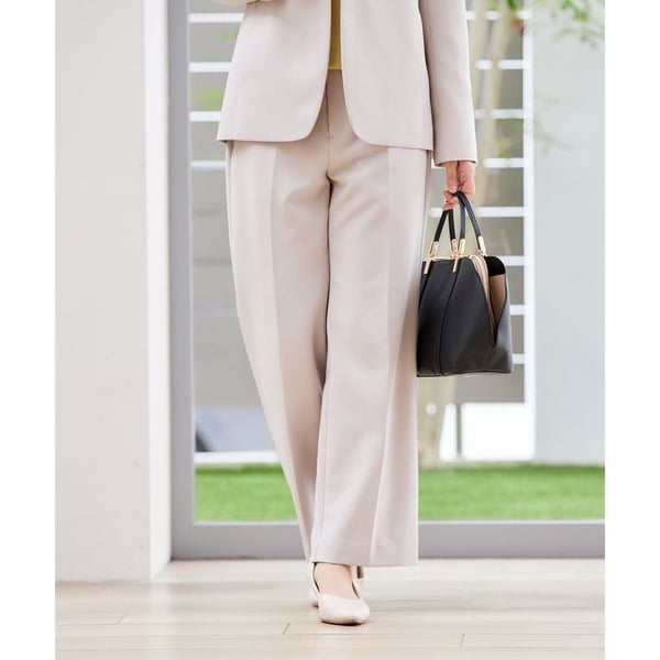 【NEW】アー・ヴェ・ヴェ（a．v．v）/【洗える/ストレッチ/セットアップ対応】ダブルクロスストレートパンツ