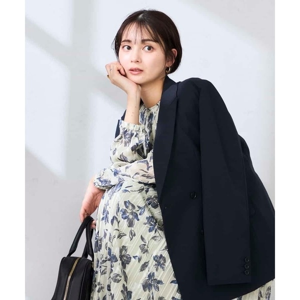 Theory 麻 リネン ダブルブレスト セットアップ テーラード パンツ 紺