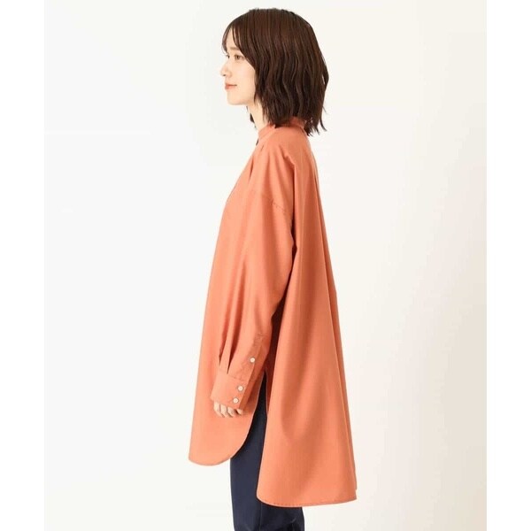 MK ミッシェルクラン/バンドカラーシャツチュニック/洗える