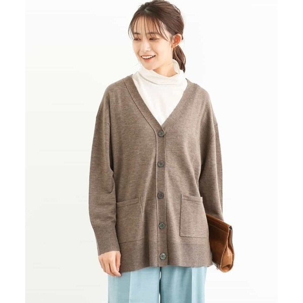 MK ミッシェルクラン/オーバーサイズVネックニットカーディガン/洗える