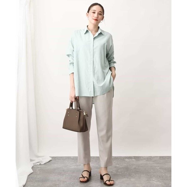 MK ミッシェルクラン（MK MICHEL KLEIN ）/【通勤におすすめ/洗える】ストライプ柄オーバーシャツブラウス_11