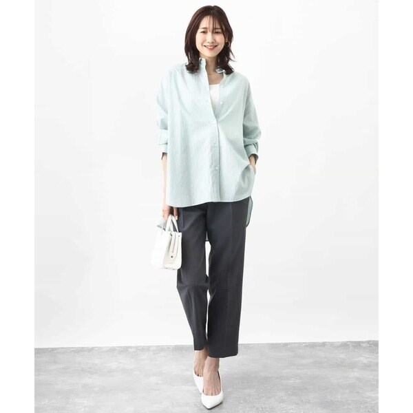 MK ミッシェルクラン（MK MICHEL KLEIN ）/【通勤におすすめ/洗える】ストライプ柄オーバーシャツブラウス_18