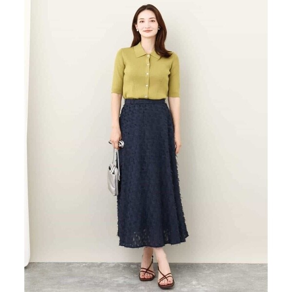 MK ミッシェルクラン（MK MICHEL KLEIN ）/【24AW/トレンド/洗える】フリンジカットジャガードフレアスカート_3