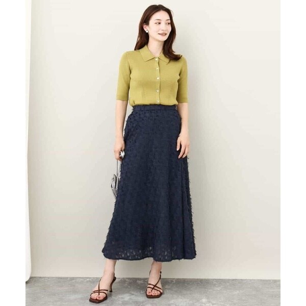 MK ミッシェルクラン（MK MICHEL KLEIN ）/【24AW/トレンド/洗える】フリンジカットジャガードフレアスカート_4