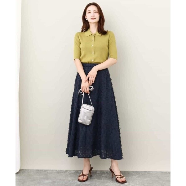 MK ミッシェルクラン（MK MICHEL KLEIN ）/【24AW/トレンド/洗える】フリンジカットジャガードフレアスカート_5